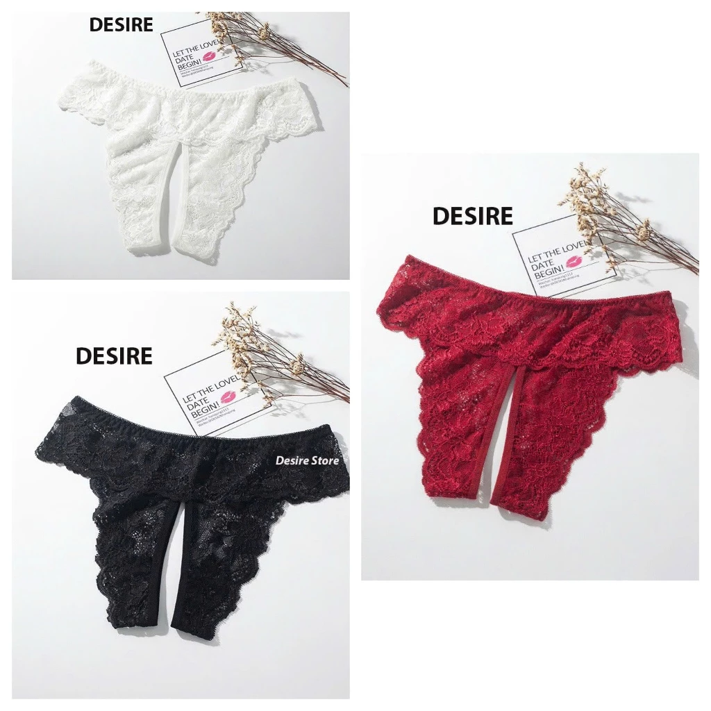 Desire Store, Quần lót ren sexy xẻ đáy gợi cảm DESIRE QL-5009 - 5 quần ngẫu nhiên, Form>53kg Vòng3>88cm image 15 of 15