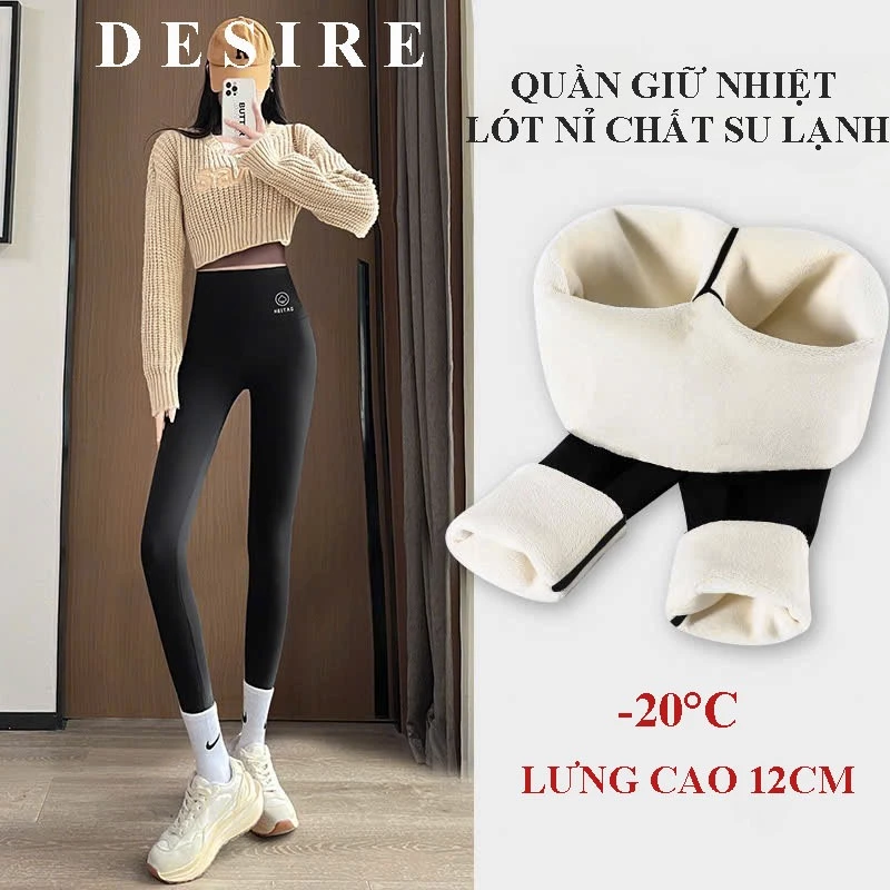 Desire Store, Quần legging cạp cap giữ nhiệt lót nỉ bông dày phong cách năng động thể thao Heitag Cá mập QGN-9113 image 1 of 11