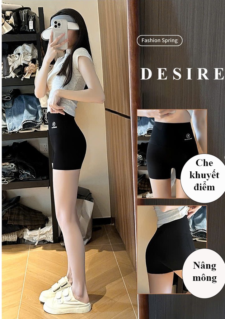Desire Store, Quần đùi mặc váy hãng MYC OF LOVE cạp cao chất liệu su lạnh ôm body chống lộ DESIRE QL-3086 image 3 of 14