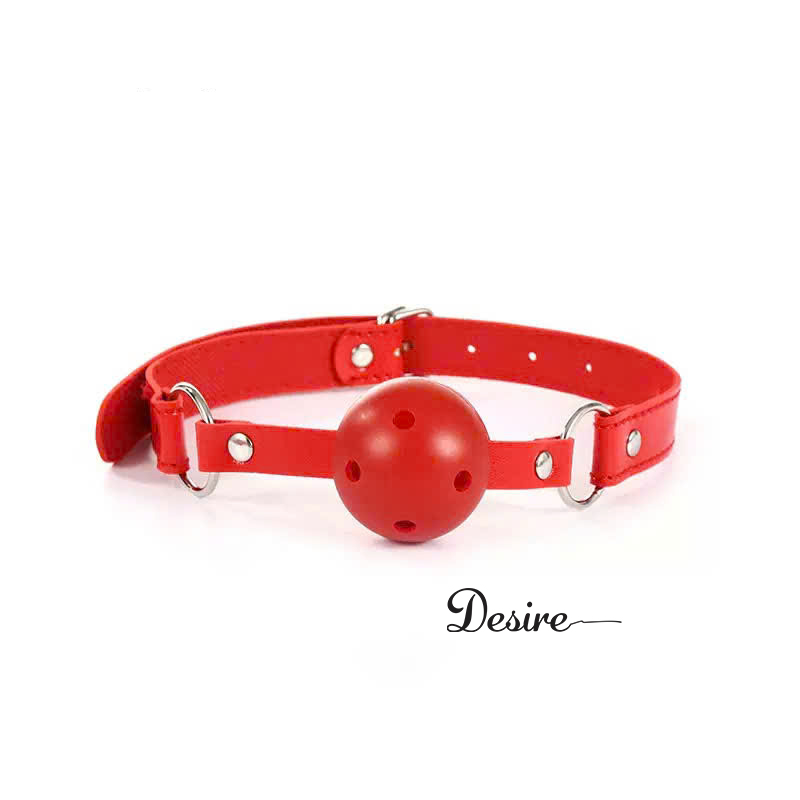 Desire Store, Ball gag Bóng bịt miệng dây da Nút bịt miệng dạng bóng sextoy Phụ kiện BDSM DESIRE BG-01 (Leather Ball Gag – BDSM Accessory DESIRE BG-01) - Đỏ image 9 of 9