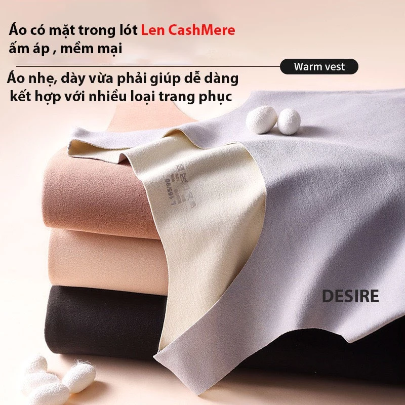 Desire Store, Áo ba lỗ sát nách giữ nhiệt mùa đông Nhung Cation siêu nhẹ dành cho nữ giới ZYOS DGN-02 image 3 of 11