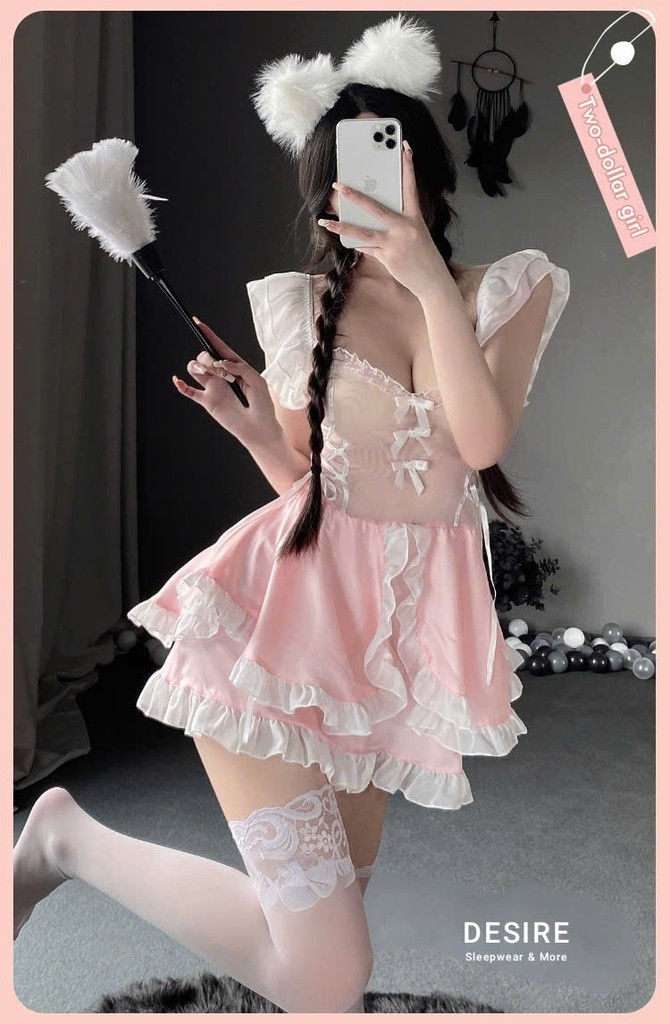 Desire Store, Bộ đồ Cosplay Lolita Cô hầu gái gợi cảm, sexy mềm cao cấp DESIRE VN-2591-1 image 3 of 14