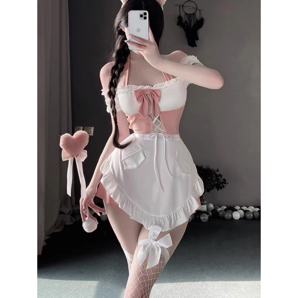 Desire Store, Bộ đồ ngủ cosplay hầu gái chất thun mềm loại 1 VN-8828-1 image 5 of 10