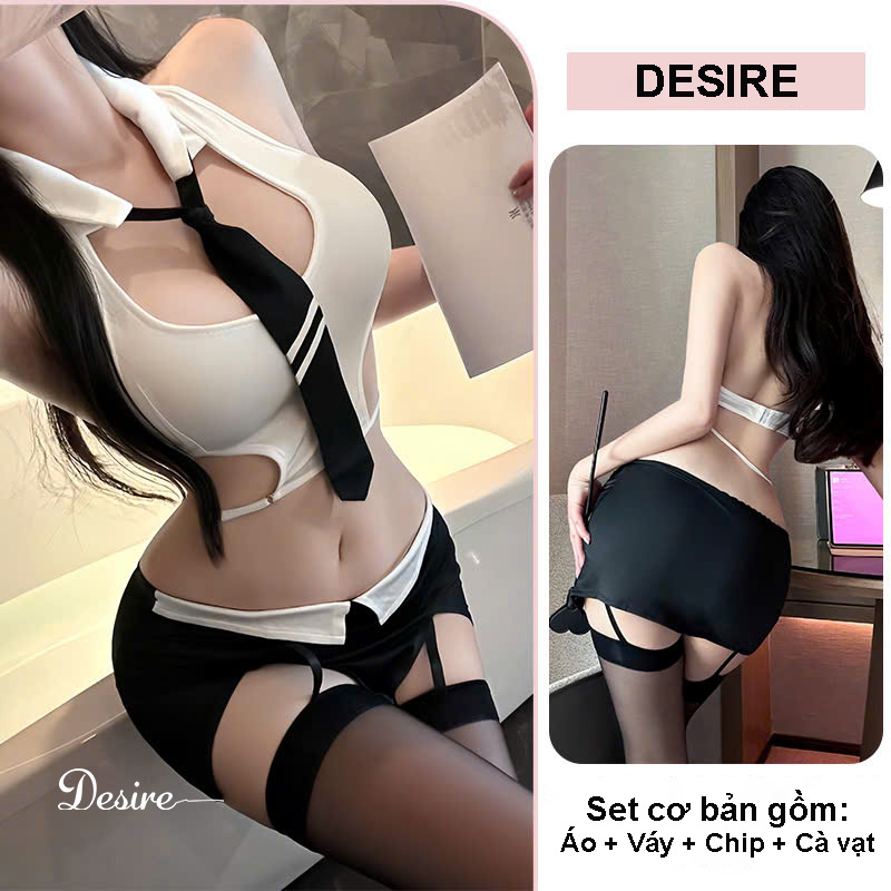 Desire Store, Bộ váy ngủ Cosplay Cô Thư Kí phong cách gợi cảm sexy DESIRE STORE VN-1269 - Set cơ bản image 8 of 9