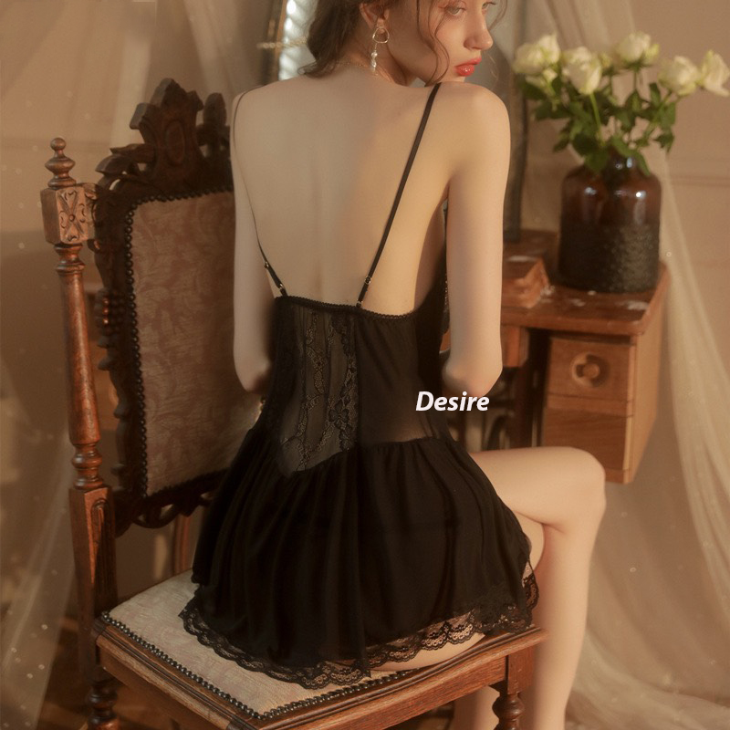 Desire Store, Váy ngủ ren 2 dây ôm body hở lưng gợi cảm cao cấp Desire VN-8462 image 3 of 10
