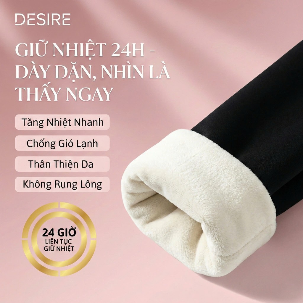 Desire Store, Quần legging cạp cap giữ nhiệt lót nỉ bông dày phong cách năng động thể thao Heitag Cá mập QGN-9113 image 4 of 14