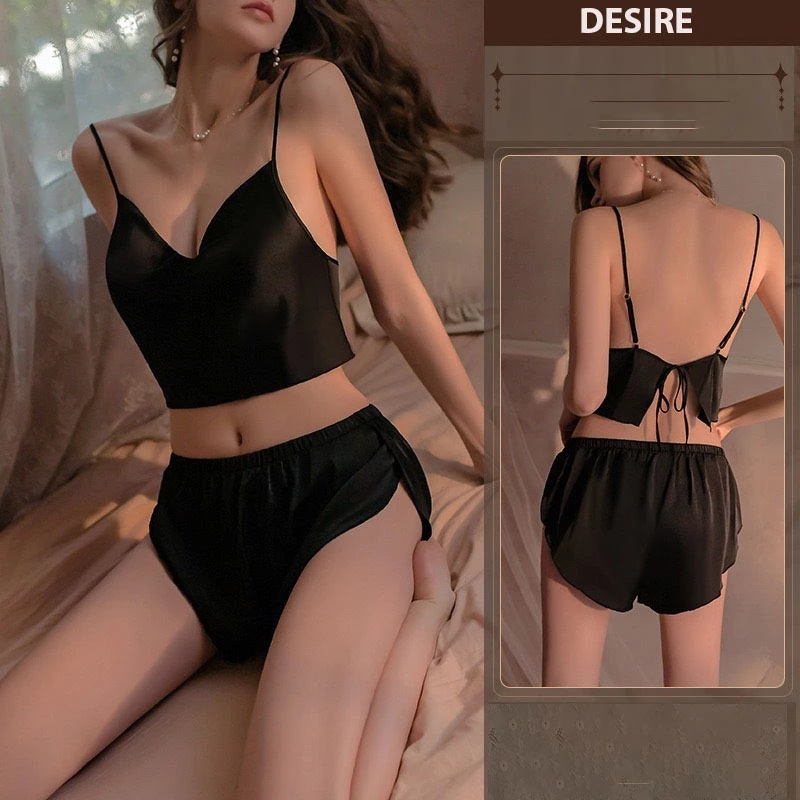 Desire Store, Đồ bộ hai dây cổ đổ chất lụa mềm gợi cảm DESIRE VN-8816 - Đen, L image 13 of 13