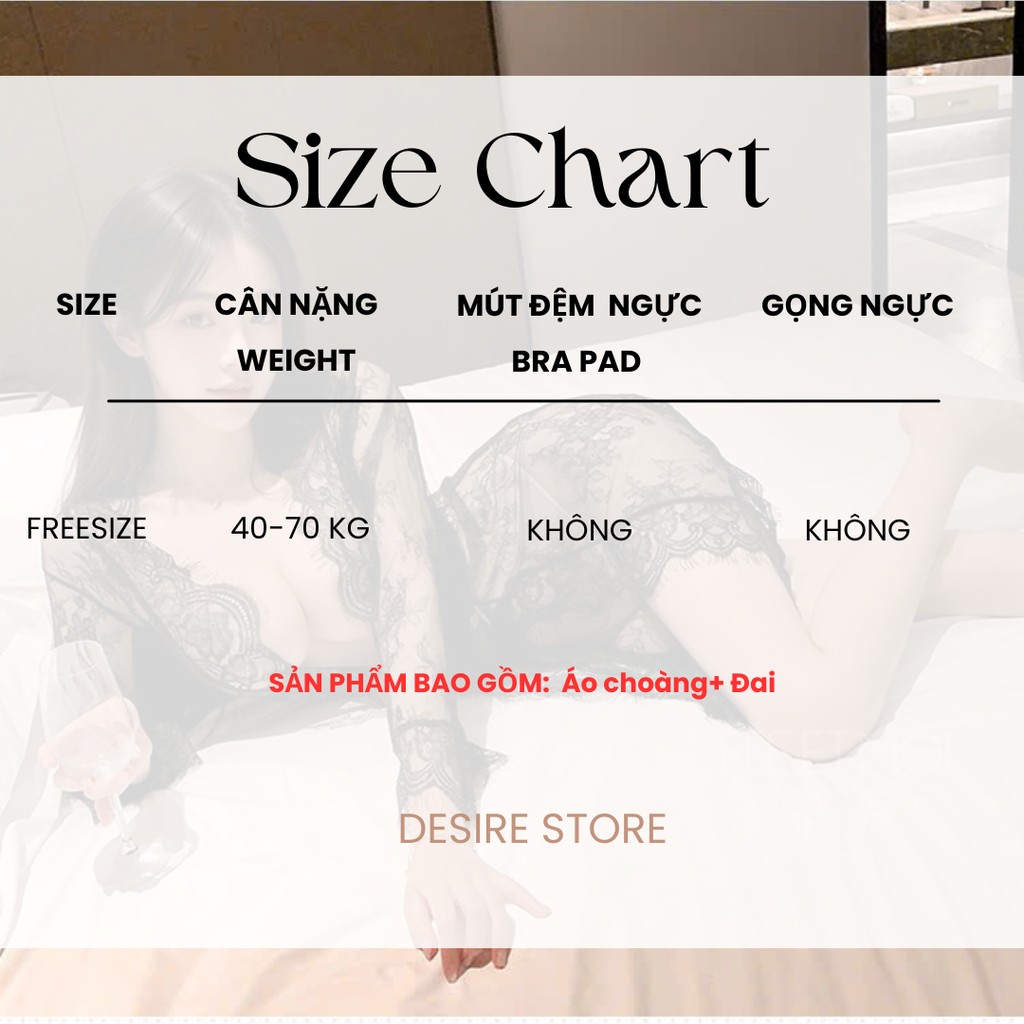 Desire Store, Set áo choàng Ren xuyên thấu Phong cách tiểu thư Sang chảnh gợi cảm DESIRE VN-6171 image 7 of 19