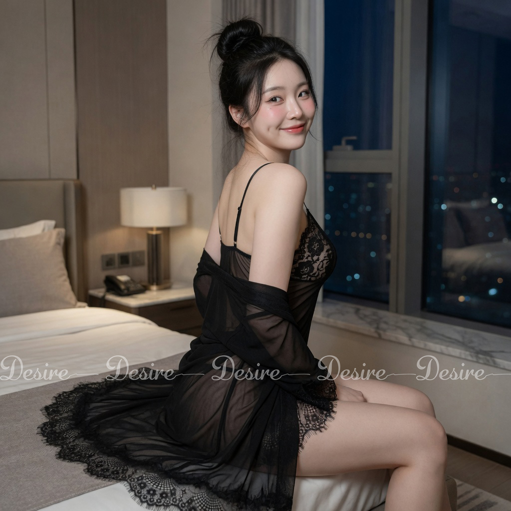Desire Store, Nguyên bộ Váy ngủ Áo choàng kèm Quần lót chất ren mềm mại DESIRE 9048 (Lace Nightgown, Robe, and Lace Panty DESIRE 9048) image 6 of 15