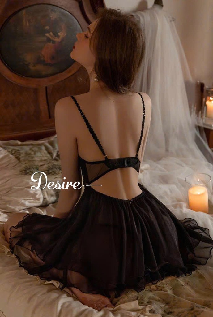Desire Store, 2063 Váy ngủ ren sexy xuyên thấu có gọng và mút đệm ngực Hàng Cao Cấp  loại 1 DESIRE image 8 of 12