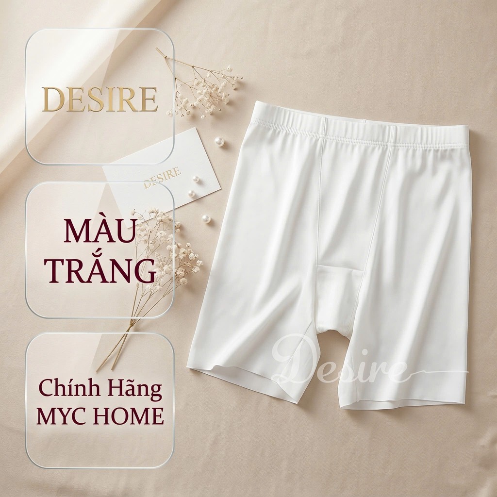 Desire Store, Quần đùi mặc váy chất su lụa lạnh không đường viền chính hãng MYC HOME QL-021 - Trắng, M (40-50kg) image 15 of 18