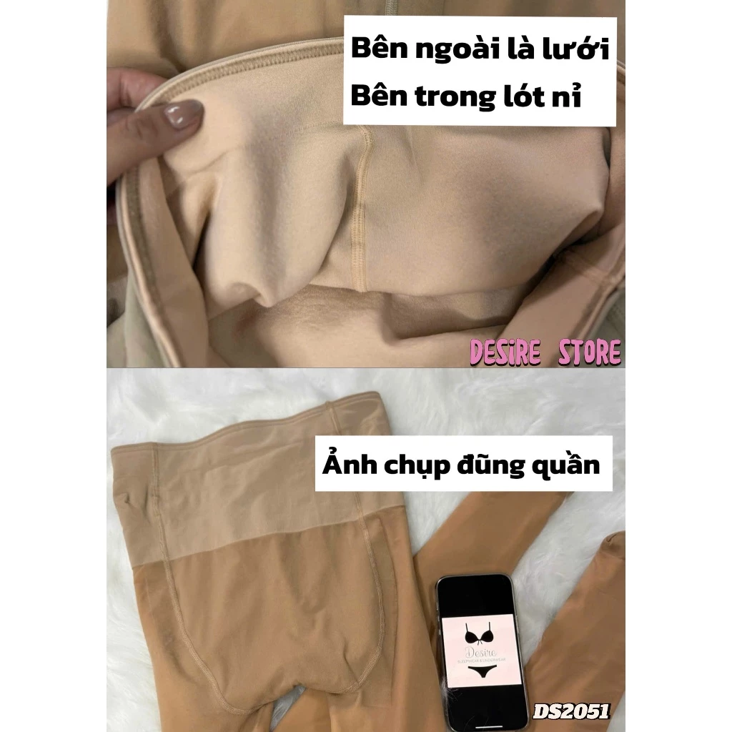 Desire Store, Quần tất nữ BIGSIZE (60-85KG) Dày 160G hai lớp lót nỉ giữ ấm che khuyết điểm định hình dáng BONAS DS2051 image 2 of 11