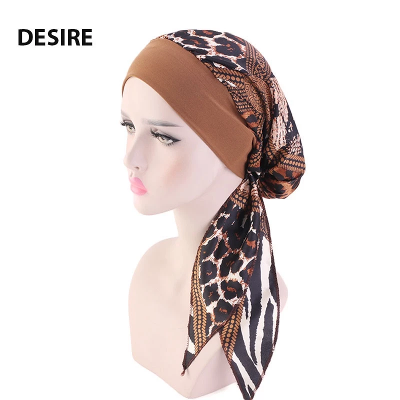 Desire Store, Mũ lụa băng đô trùm tóc bảo vệ khi ngủ tóc thời trang gọn gàng đội skin care tiện lợi, gãy rụng tóc mã MT-002 - Nâu image 12 of 13