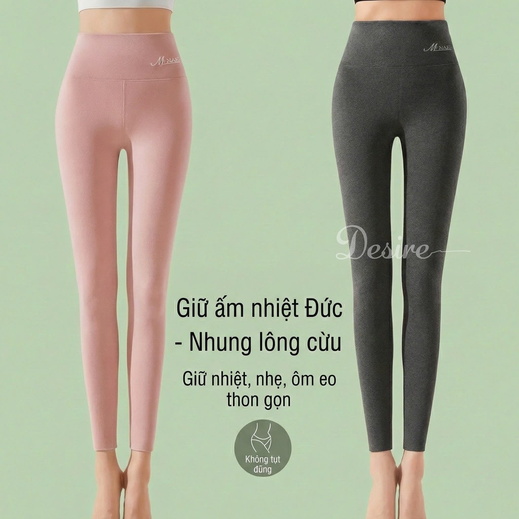 Desire Store, Quần legging M ENAIC lưng cao lót lông cừu nhung mịn giữ nhiệt mùa đông ấm áp định hình dáng QGN-9105014 image 7 of 16