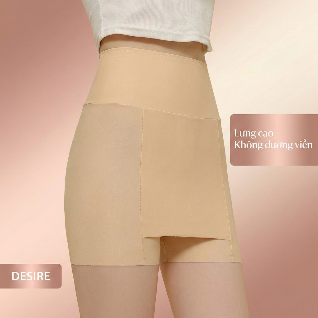 Desire Store, Quần Đùi Mặc Váy Có Vạt Chống lộ chất SU LỤA Không đường viền Thoáng Mát Quần bảo hộ DESIRE QL-027-1 - Nude lưngcao k viền, M image 19 of 22