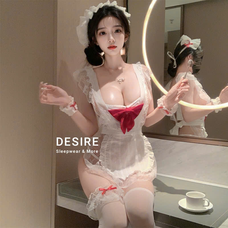 Desire Store, Bộ đồ Cosplay Hầu Gái Sexy Gợi Cảm, Chất Mềm Mại Phối Ren Quyến Rũ DESIRE VN-1108-1 image 5 of 8
