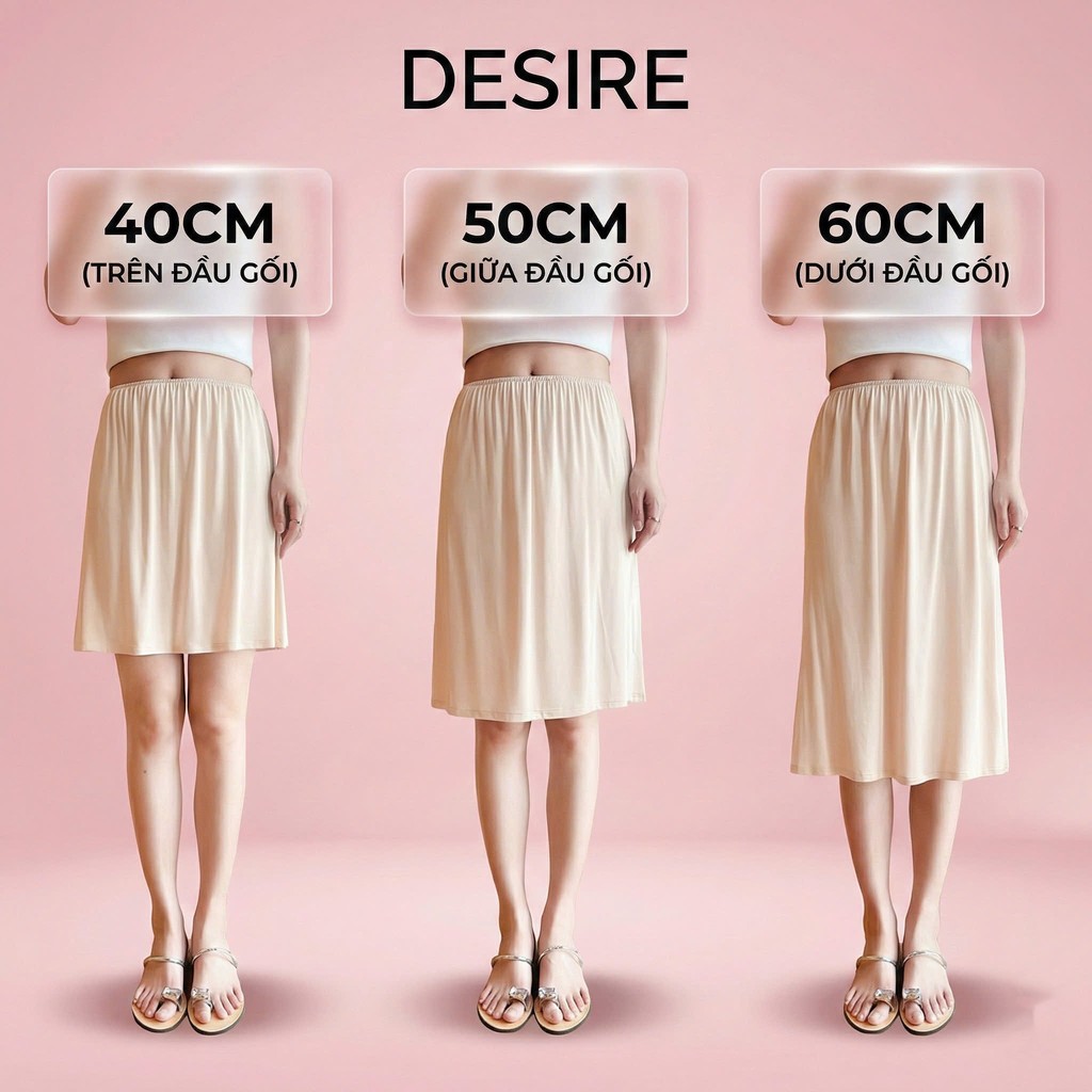 Desire Store, Chân Váy lót thun modal (gỗ sồi) dáng xòe rộng thoải mái - Chân váy mặc lót thun mịn mát Desire VN-064-2 image 6 of 39