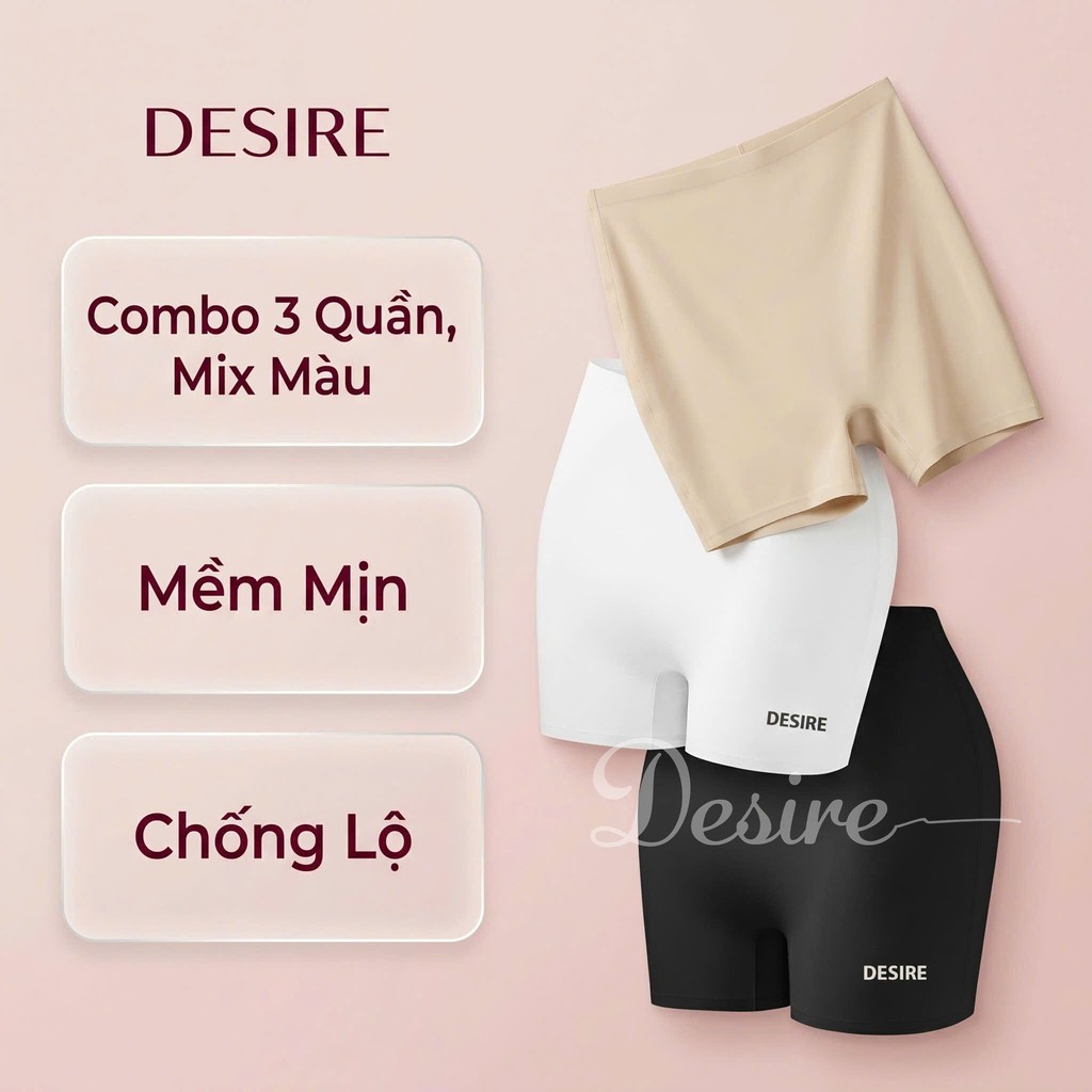 Desire Store, Quần đùi mặc váy su lụa băng tàng hình không đường viền chống lộ chính hãng SACRED BIRD QL-030 - Combo 3quần Mixmàu 1, S image 21 of 28