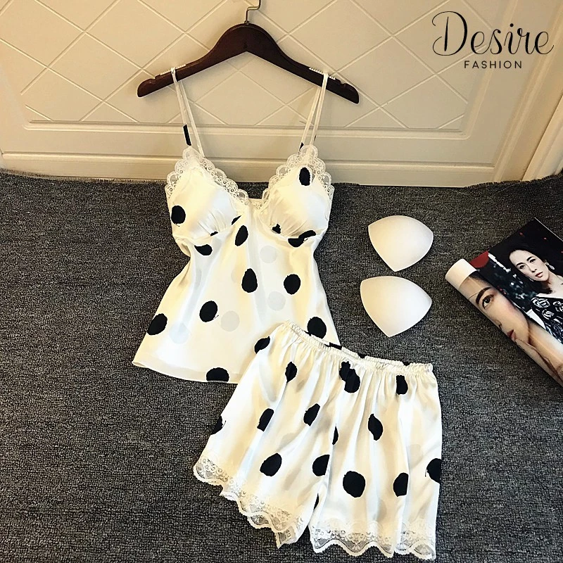 Desire Store, Sexy Silk Pajamas Đồ bộ lụa gợi cảm DBN-0014 image 4 of 7