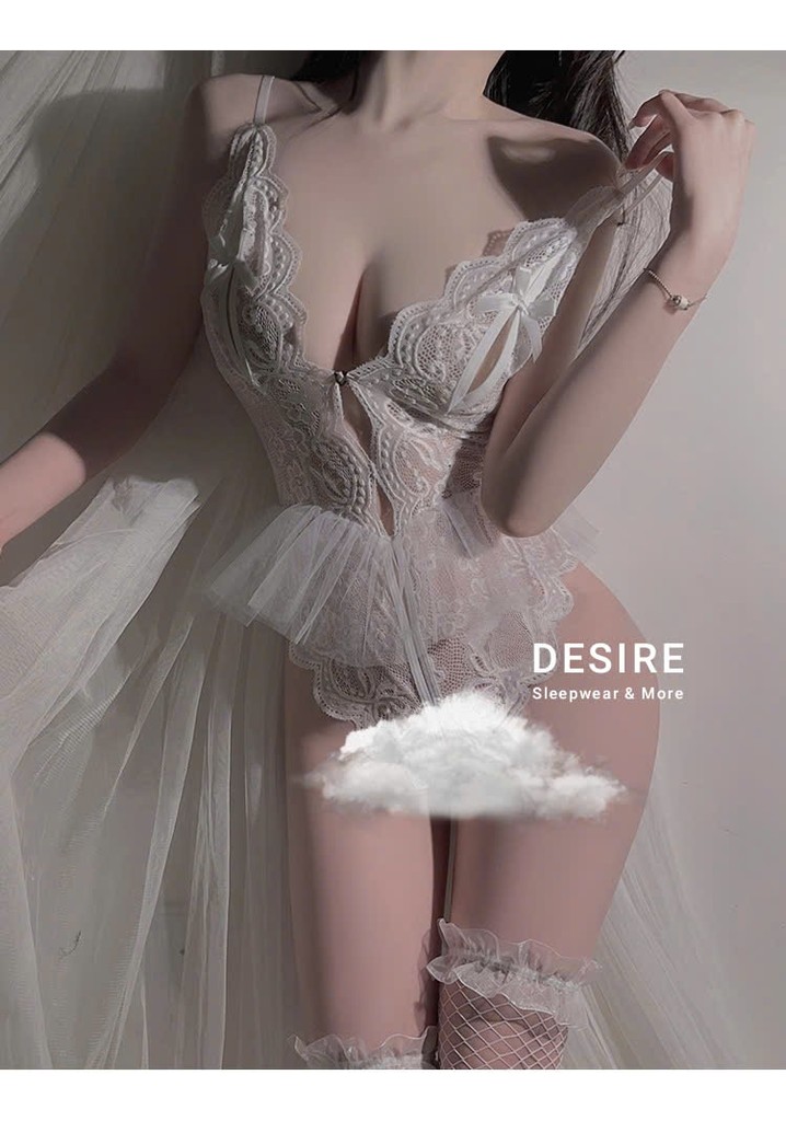 Desire Store, Váy Ngủ Liền Thân Bodysuit Ren Hở Đáy Gợi Cảm DESIRE VN-4115-1 image 4 of 9