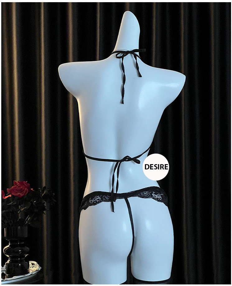 Desire Store, Bộ đồ ngủ yếm lụa ren cột dây quần lọt khe gợi cảm sexy DESIRE VN-8133-1 image 6 of 12