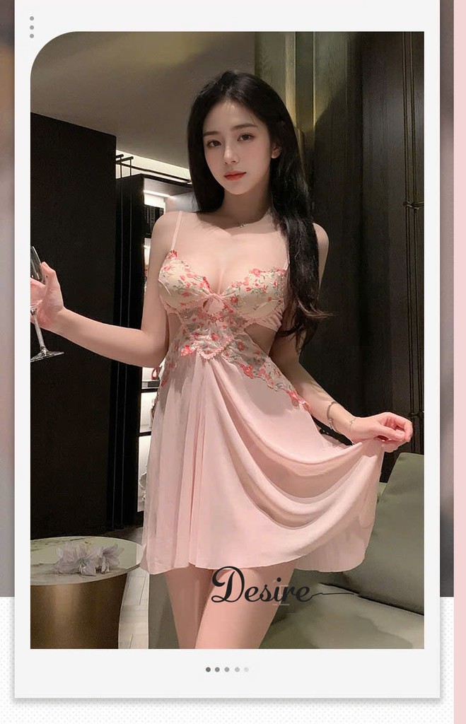 Desire Store, Váy ngủ ren lưới thêu hoa gợi cảm hàng đẹp loại 1 DESIRE VN-7877 image 3 of 8