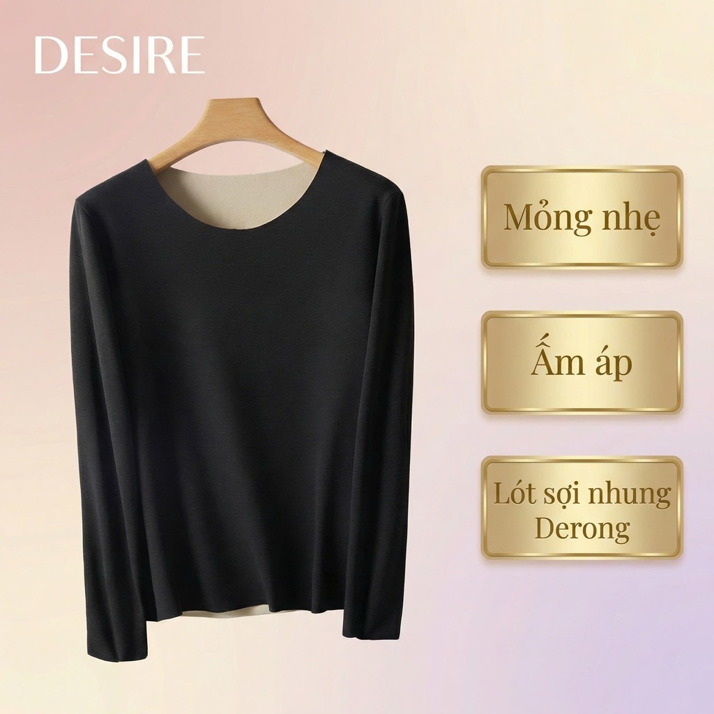 Desire Store, Quần dài giữ nhiệt Nhung lót sợi nhiệt Derong mềm siêu nhẹ mùa đông ấm áp Quần dài lót trong giữ nhiệt QGN-9093 - Áo Đen 9081, M image 21 of 26