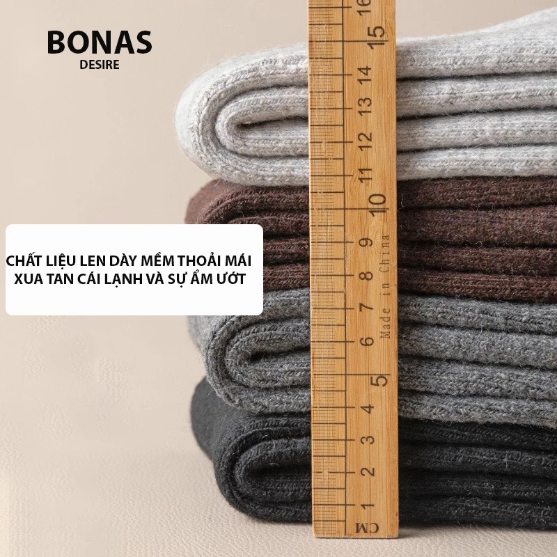 Desire Store, Combo Tất len dày siêu ấm chính hãng BONAS Style Nhật Bản phong cách đơn giản sang trọng MW-1884 image 7 of 14