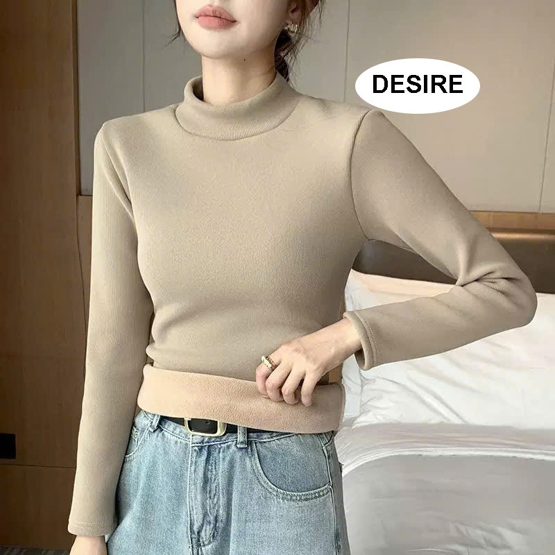 Desire Store, Áo cổ lọ chất Nhung len tăm lót lông cừu dày giữ nhiệt mùa đông ấm áp DESIRE H331 image 6 of 16