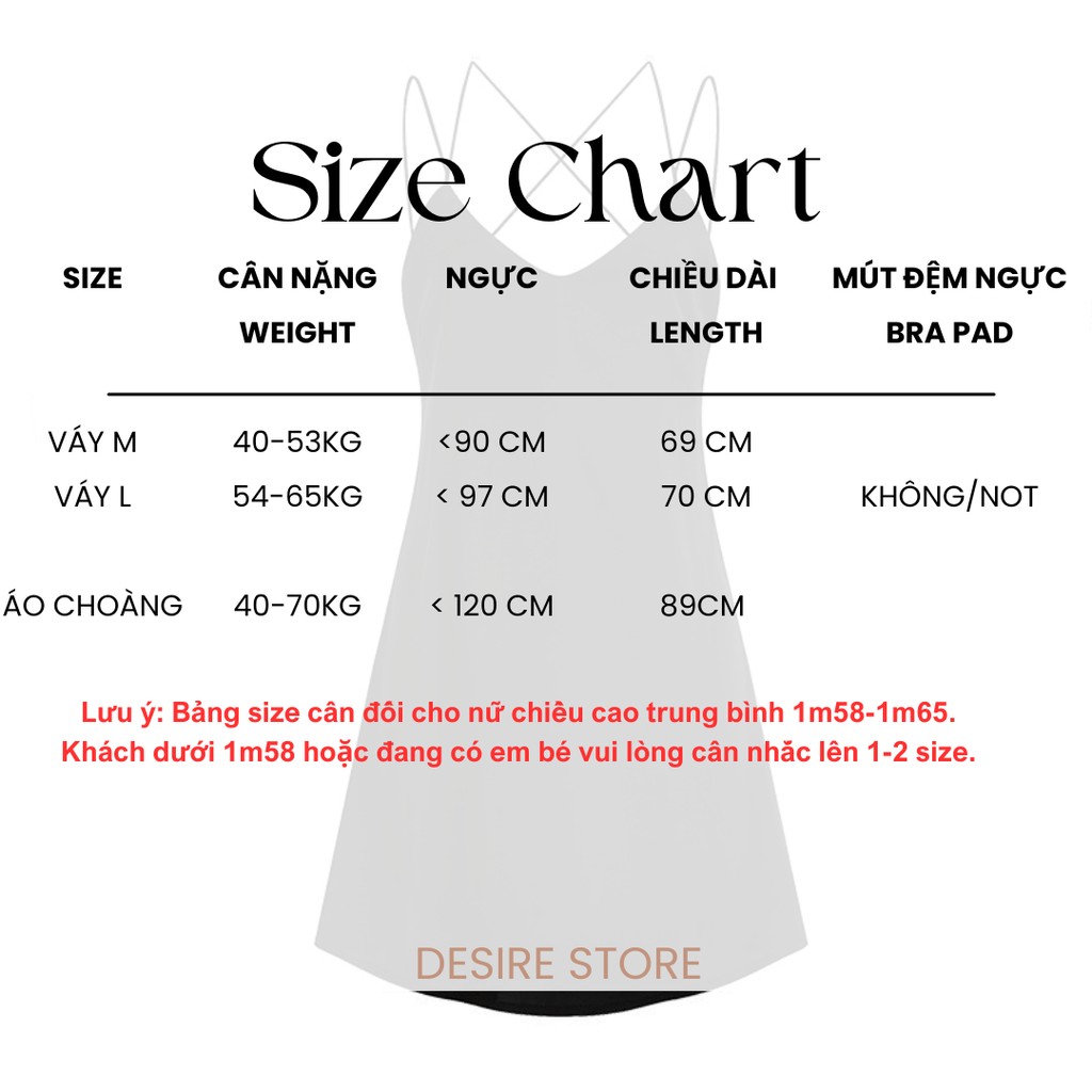 Desire Store, Set Váy ngủ lụa hai dây chéo lưng gợi cảm váy ngủ lụa chất mềm mịn VN-1320 image 8 of 16