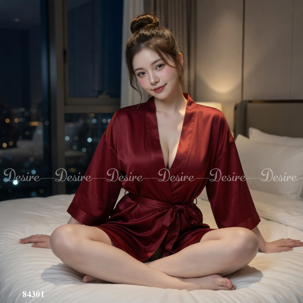 Desire Store, Áo choàng ngủ lụa tay ống rộng cao cấp Áo choàng cô dâu gợi cảm Bride hàng loại 1 84301 image 20 of 37