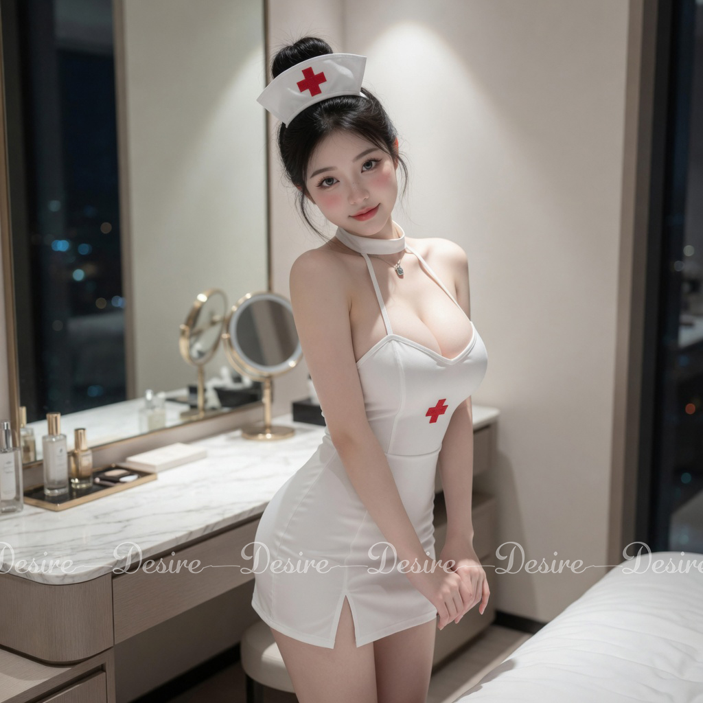 Desire Store, Bộ đồ ngủ Cosplay y tá đầy đủ phụ kiện sexy gợi cảm DESIRE VN-8808 image 5 of 19