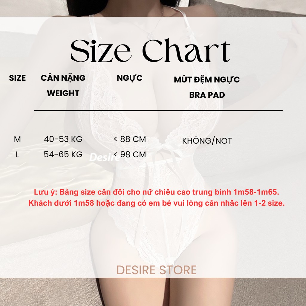 Desire Store, Set Bodysuit và Áo choàng ren xẻ đáy chéo lưng gợi cảm DESIRE VN-8683 image 8 of 12