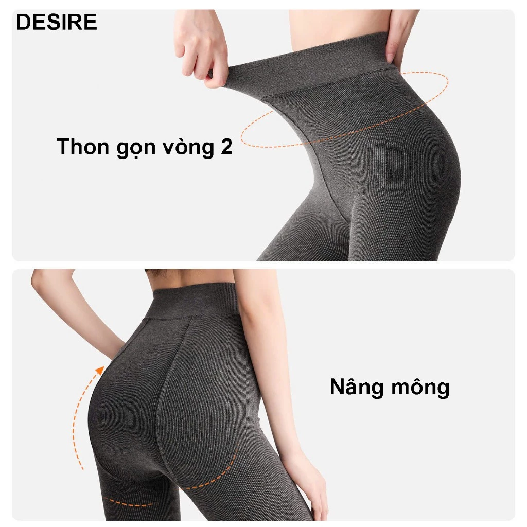 Desire Store, Quần Tất Legging Len Tăm Nữ Cao Cấp Giữ Nhiệt, Có Đế Chống Trơn Trượt, Chất Len Dày Dặn Co Giãn 4 Chiều KF7029 image 2 of 13