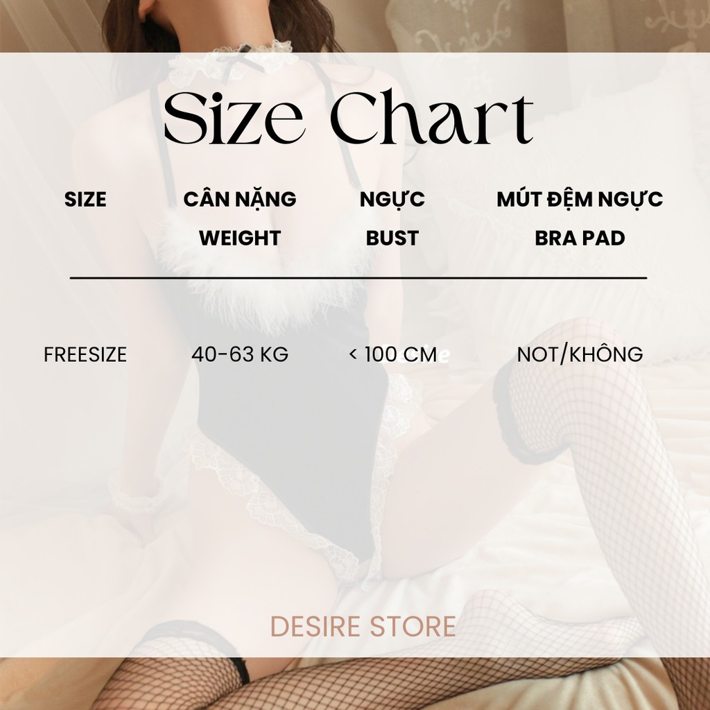 Desire Store, Bộ đồ ngủ liền thân xẻ đáy cosplay hoá trang cô nàng thỏ  loại 1 DESIRE VN-8478 image 5 of 9