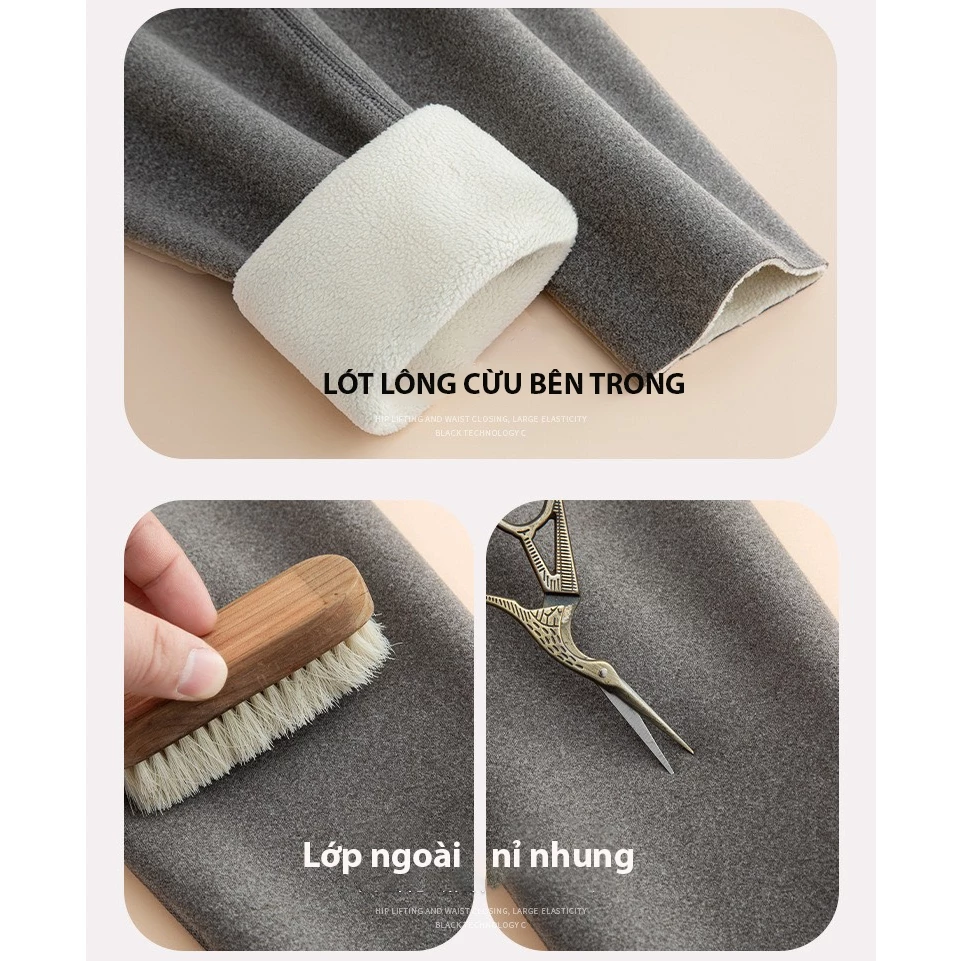 Desire Store, Quần legging M ENAIC lưng cao lót lông cừu nhung mịn giữ nhiệt mùa đông ấm áp định hình dáng QGN-9105014 image 7 of 20