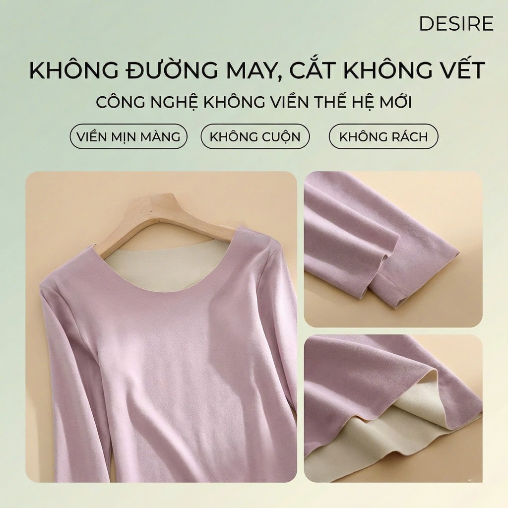 Desire Store, Áo giữ nhiệt Nhung lót sợi nhiệt Derong mềm siêu nhẹ mùa đông ấm áp Áo lót trong giữ nhiệt QGN-9093 image 3 of 26