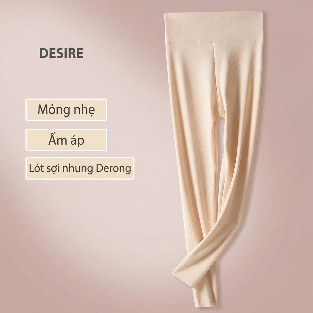 Desire Store, Quần dài giữ nhiệt Nhung lót sợi nhiệt Derong mềm siêu nhẹ mùa đông ấm áp Quần dài lót trong giữ nhiệt QGN-9093 - Quần Da 9093, XL image 15 of 26