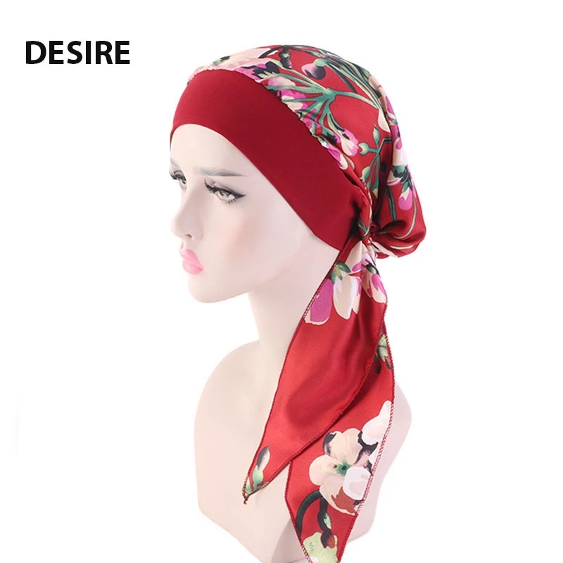 Desire Store, Mũ lụa băng đô trùm tóc bảo vệ khi ngủ tóc thời trang gọn gàng đội skin care tiện lợi, gãy rụng tóc mã MT-002 - Đỏ image 13 of 13