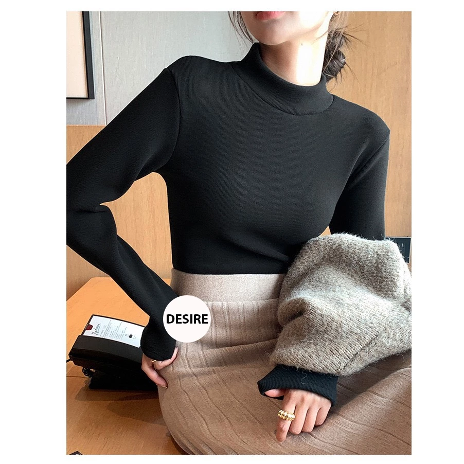 Desire Store, Áo cổ lọ chất Nhung len tăm lót lông cừu dày giữ nhiệt mùa đông ấm áp DESIRE H331 image 8 of 12