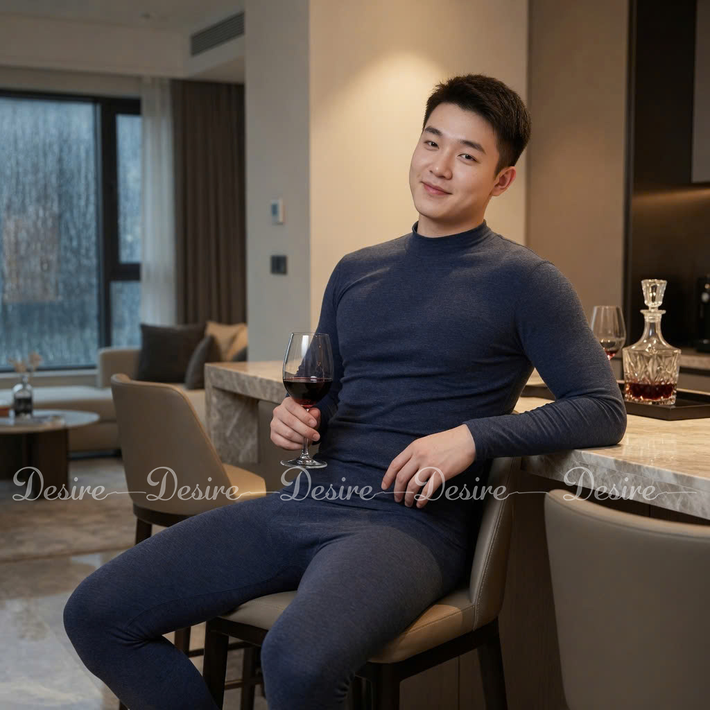 Desire Store, Đồ bộ giữ nhiệt nam lót Len Cashmere cổ cao ấm áp mùa đông cao cấp siêu nhẹ dành cho nam giới DGN-03 (Men's ultra-lightweight thermal set with warm cashmere-blend lining and high-neck design for winter. DGN-03) image 16 of 51