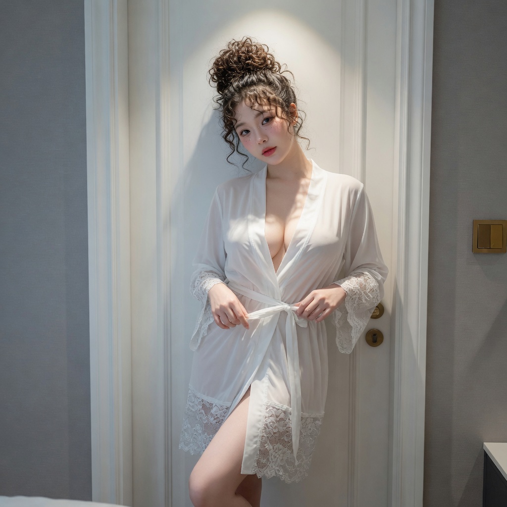 Desire Store, Áo Choàng Ngủ Nữ Dáng Dài Ren Lưới Xuyên Thấu DESIRE VN-89481 - Áo Khoác Đồ Ngủ Quyến Rũ DESIRE 89481 -3 (Women's Long Sheer Mesh & Lace Kimono Robe - Elegant Sheer Sleepwear Cover-Up DESIRE 89481) image 12 of 23