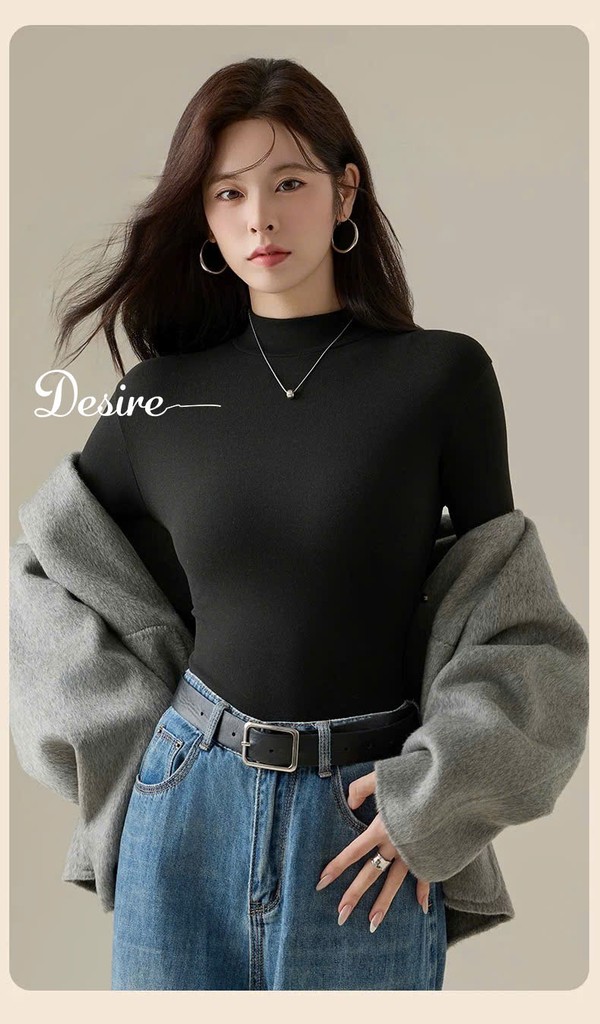 Desire Store, Áo cổ lọ chất Nhung hai mặt siêu mịn giữ nhiệt mùa đông ấm áp DESIRE H319 image 6 of 14