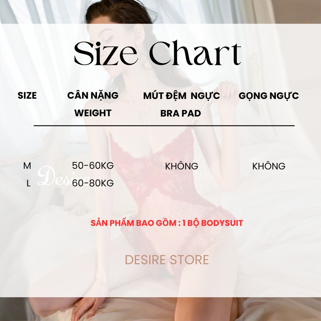 Desire Store, [50-80kg] Váy ngủ liền thân bigsize - Bodysuit ren xẻ đáy sexy 1179 Hàng QC loại 1 cao cấp DESIRE image 10 of 16