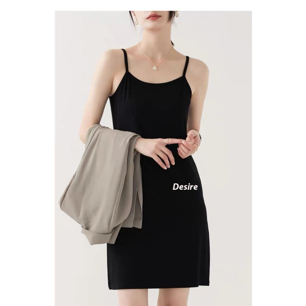 Desire Store, Váy hai dây Váy mặc lót chất thun modal (Gỗ sồi) dáng ôm body cổ ngang có TĂNG ĐƠ điều chỉnh DESIRE VN-062 image 6 of 30