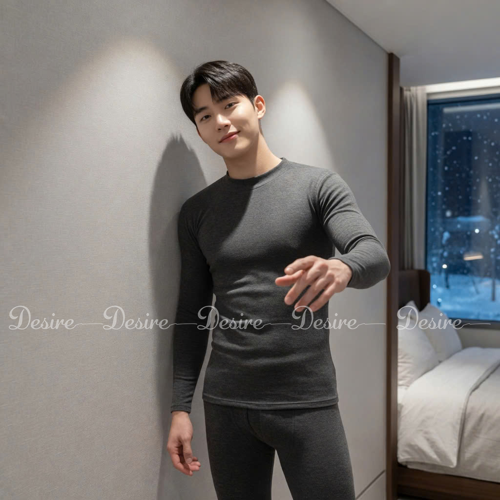 Desire Store, Đồ bộ giữ nhiệt nam lót Len Cashmere cổ cao ấm áp mùa đông cao cấp siêu nhẹ dành cho nam giới DGN-03 (Men's ultra-lightweight thermal set with warm cashmere-blend lining and high-neck design for winter. DGN-03) image 32 of 51