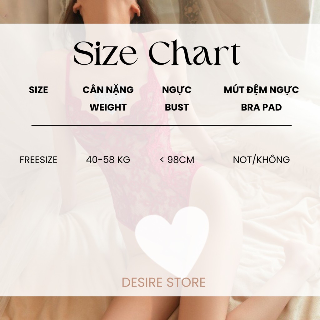 Desire Store, Bộ váy ngủ liền thân Bodysuit ren hở đáy sexy gợi cảm VN-8540 image 10 of 13