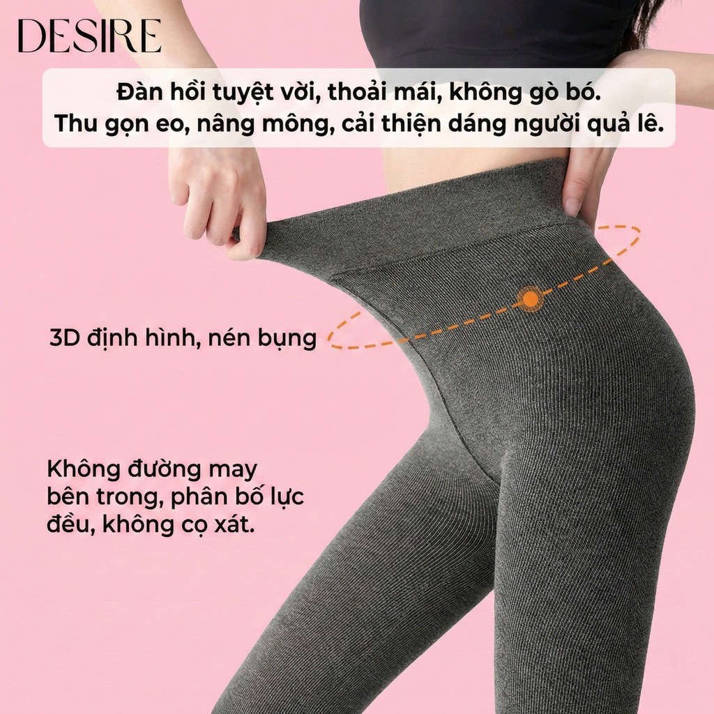 Desire Store, Quần Tất Legging Len Tăm Nữ Cao Cấp Giữ Nhiệt, Có Đế Chống Trơn Trượt, Chất Len Dày Dặn Co Giãn 4 Chiều KF7029 image 5 of 16