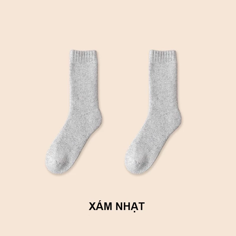 Desire Store, Tất len dày siêu ấm chính hãng BONAS Style Nhật Bản phong cách đơn giản sang trọng MW-1884-2 - Xám nhạt, 5 đôi image 10 of 15