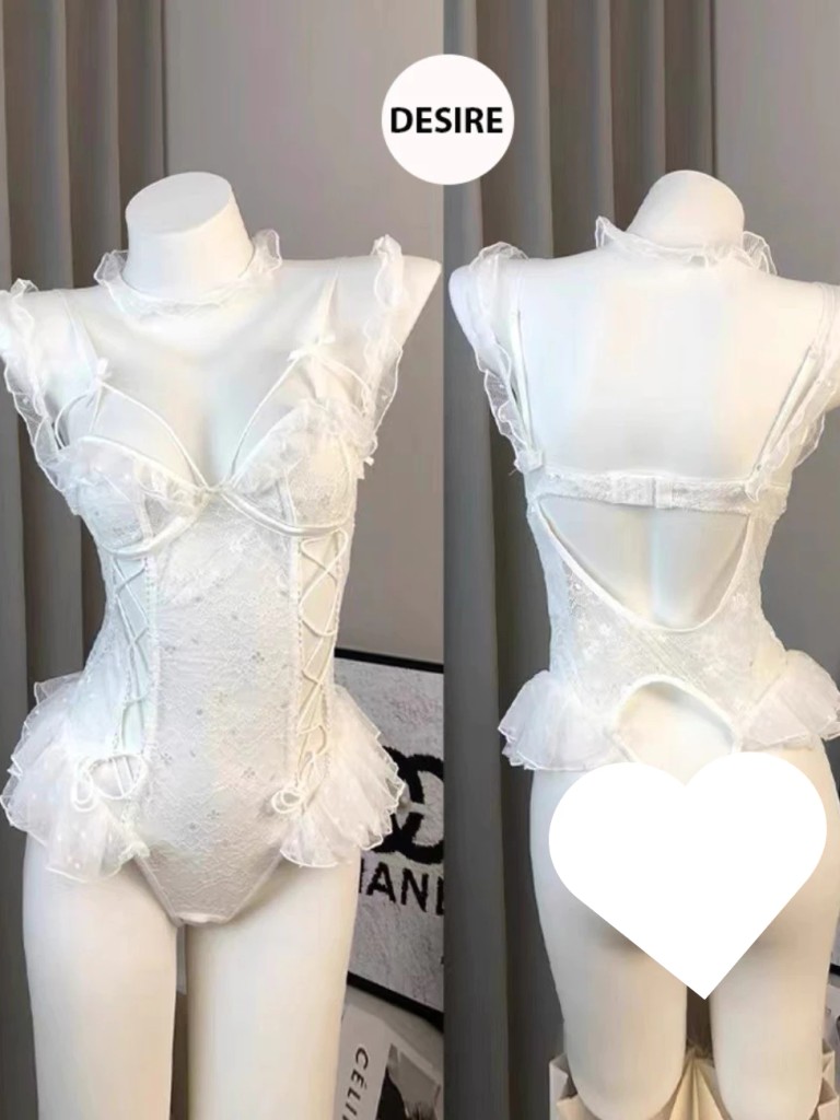 Desire Store, Bộ đồ ngủ liền thân tay cánh tiên quần lọt khe Bodysuit ren Váy ngủ liền thân gợi cảm DESIRE VN-8658 image 8 of 12